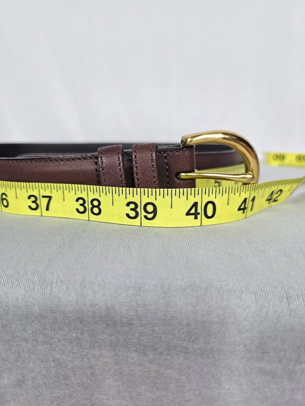 Coach 8400 Brown Leather Belt | Solid Brass Buckle | Size Large